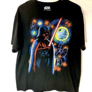 *3/$15 Colorful Star Wars Darth Vader Black SS Tee Sz XL